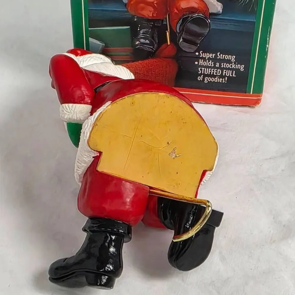 Santa Claus Stocking Hanger Figure w/ Box Holiday Decor